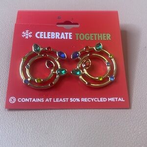Celebrate Together Gold Tone Christmas Jewel Tone Earrings